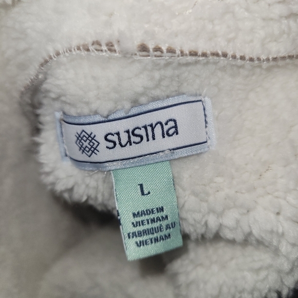 Susina Faux Vegan Suede and Fur Vest Cardigan - Picture 6 of 7